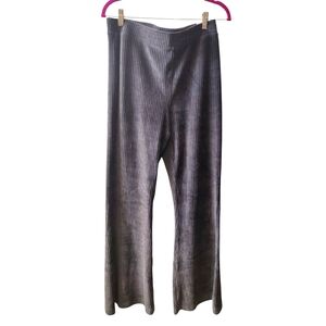Aerie Gray Ribbed Velour Flare Leggings Size L NWT